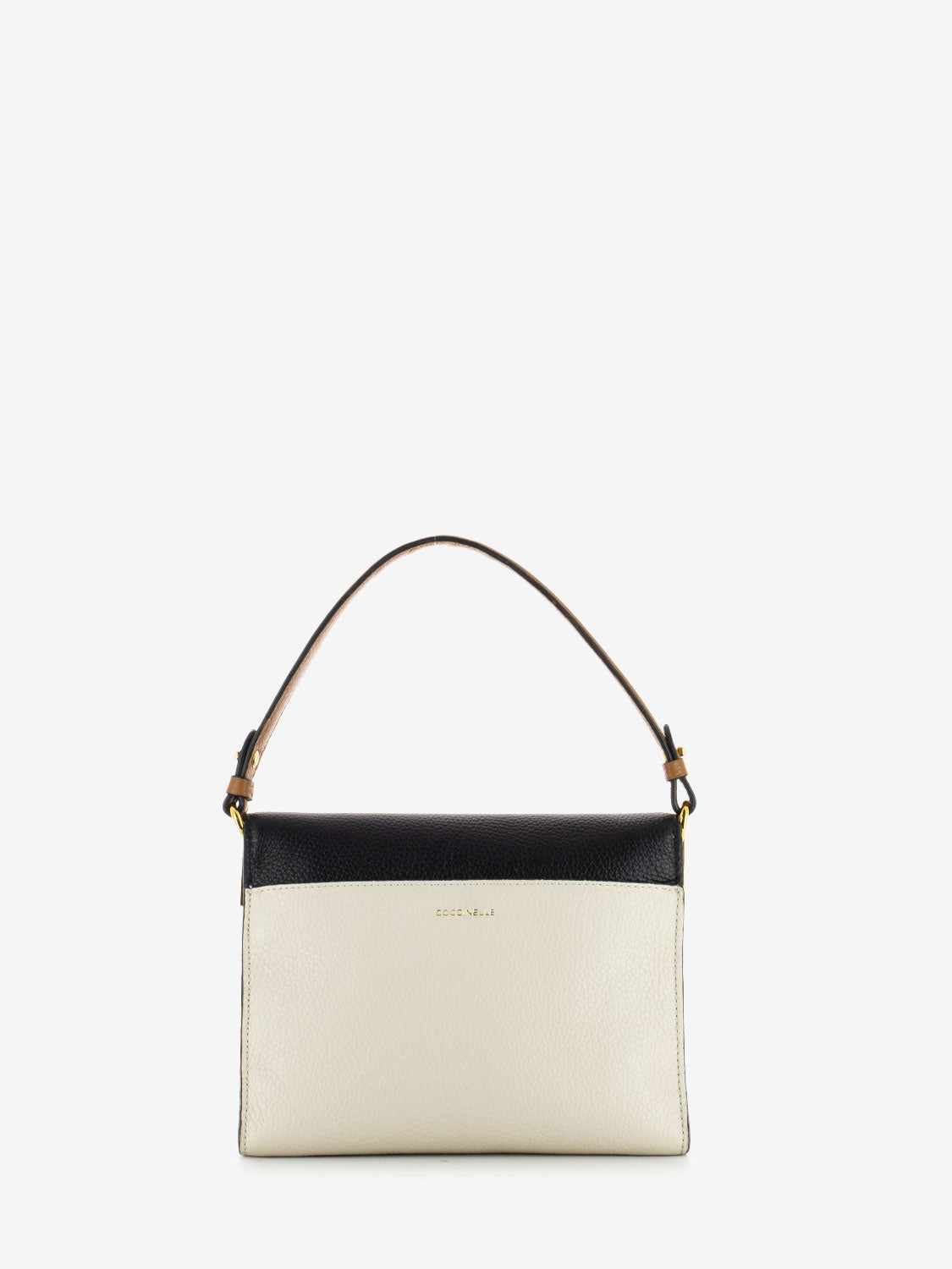 Handbag Grained in pelle nera / bianca / beige