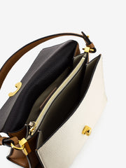 COCCINELLE - Handbag Grained in pelle nera / bianca / beige