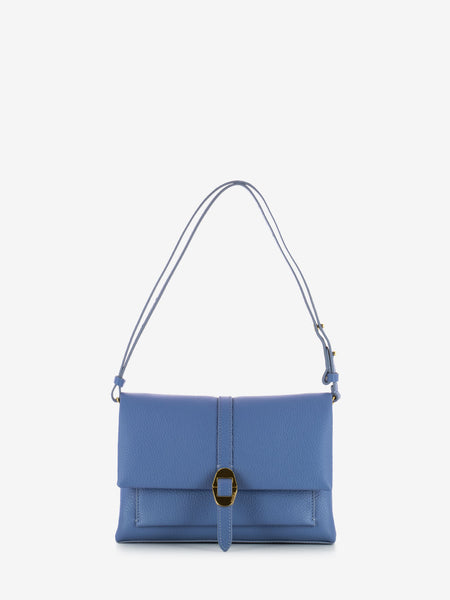 Handbag grained leather azul