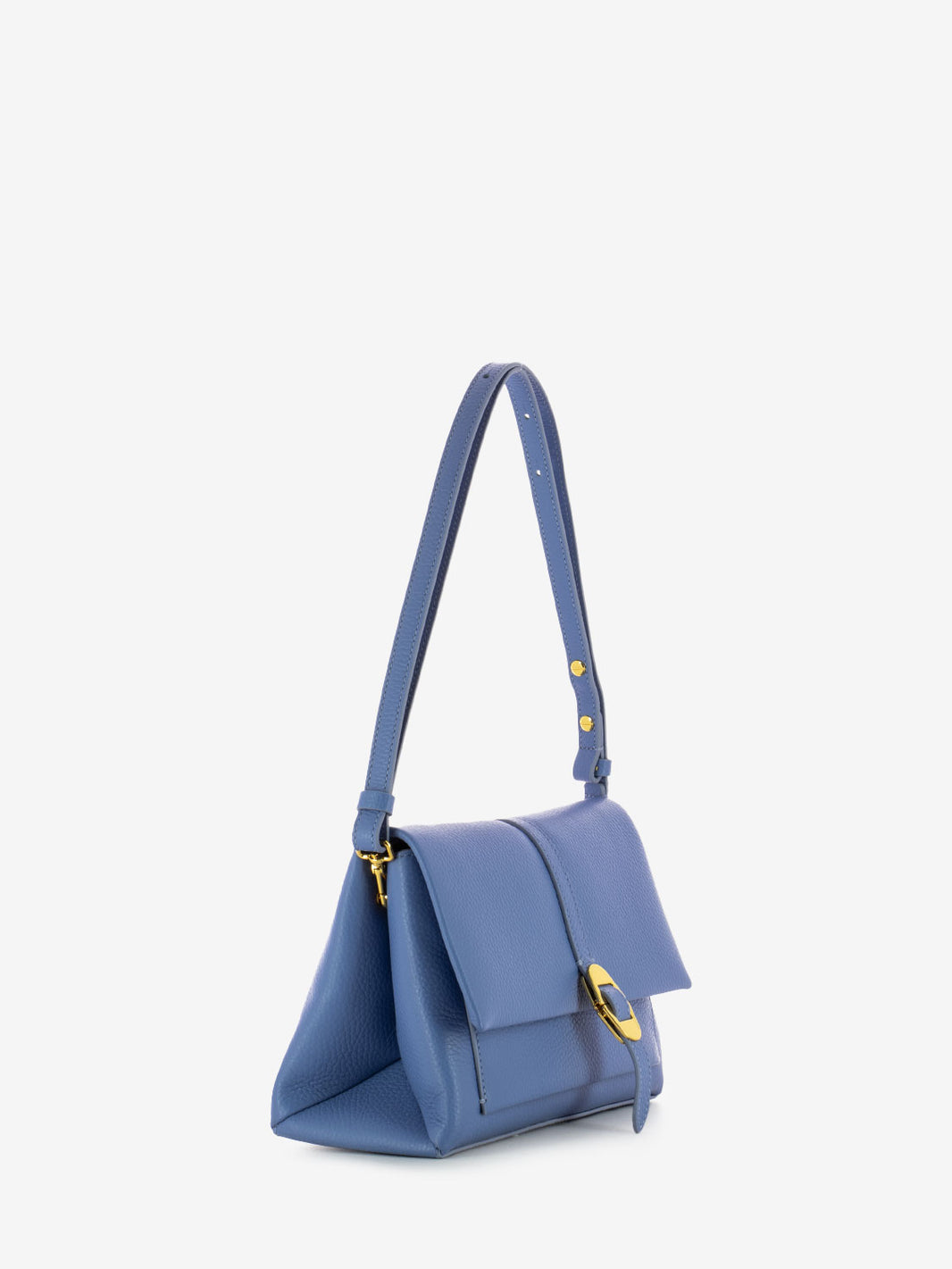 Handbag grained leather azul