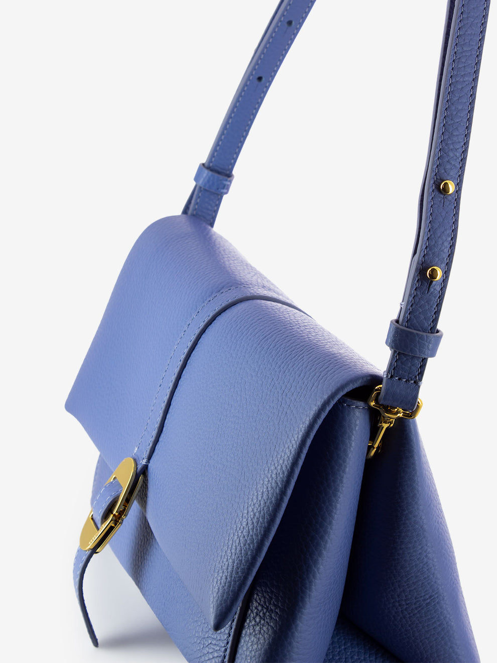 Handbag grained leather azul