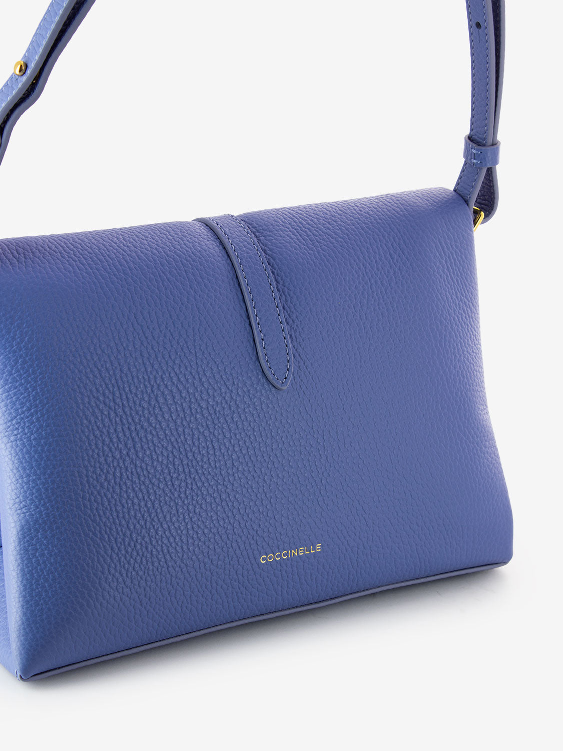 Handbag grained leather azul