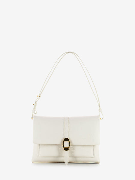 Handbag grained leather blanco