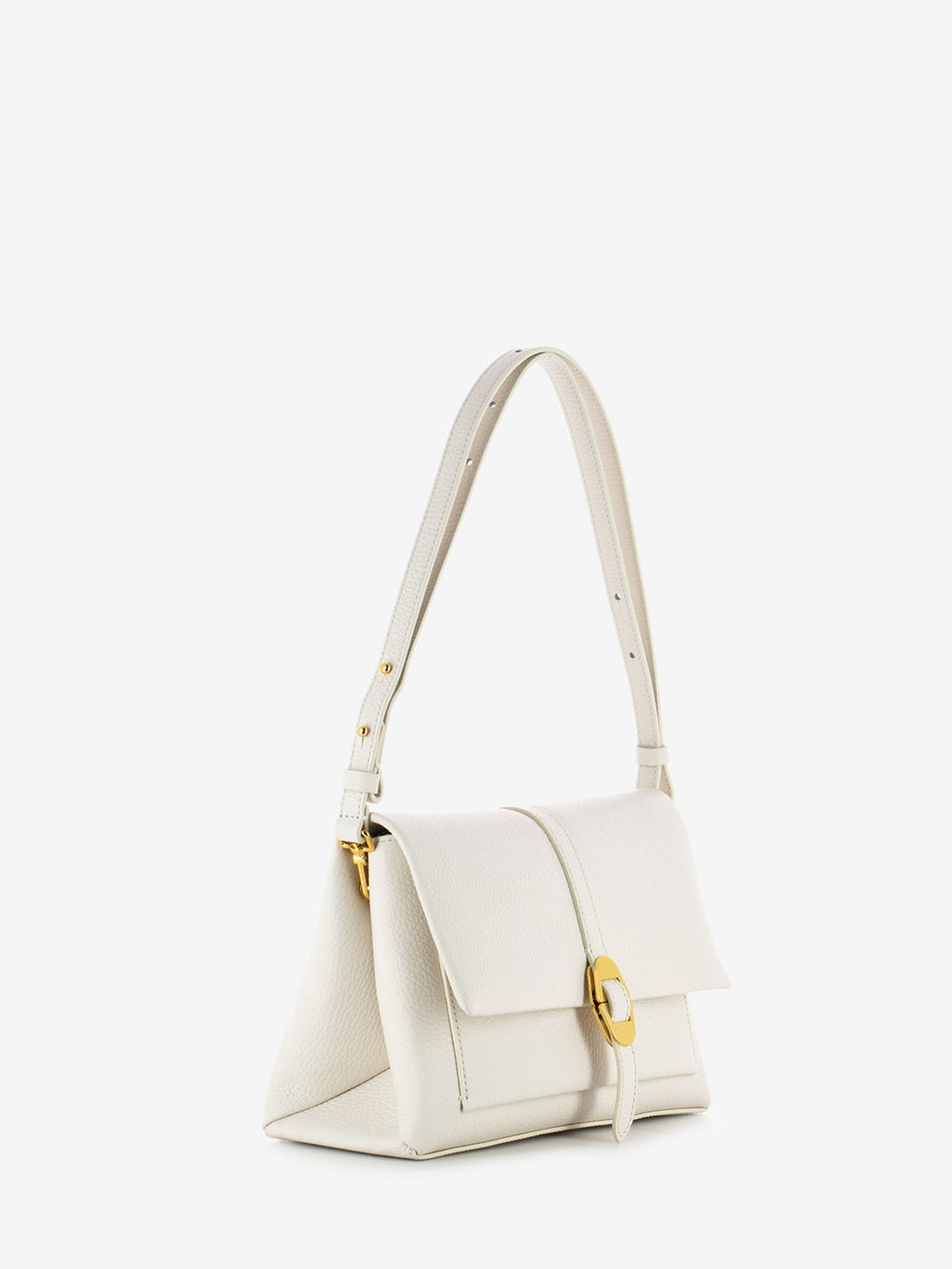 Handbag grained leather blanco