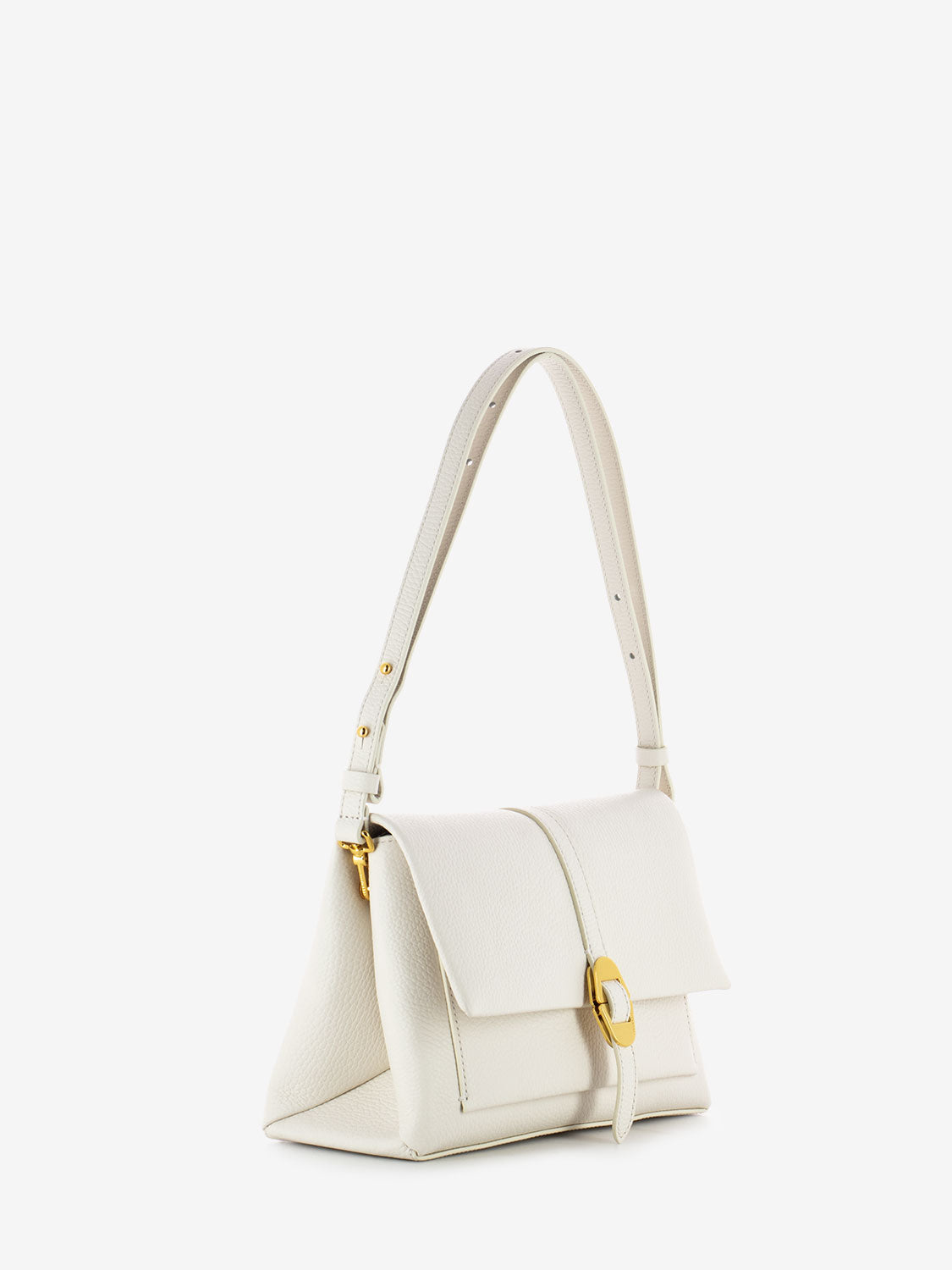 Handbag grained leather blanco