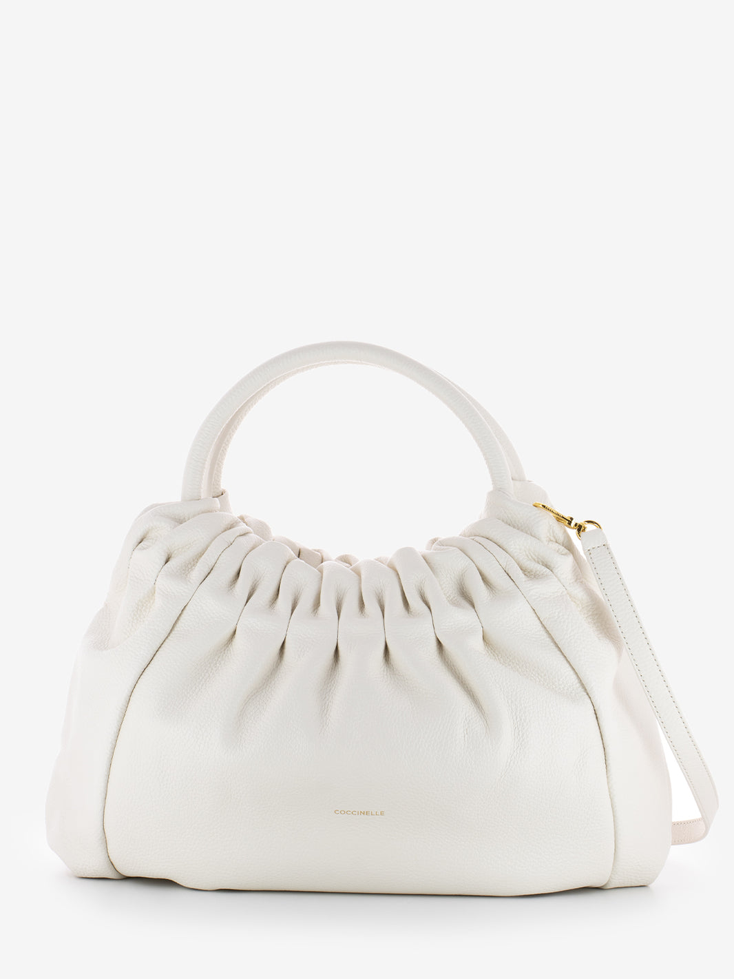 Handbag grained leather coconut milk