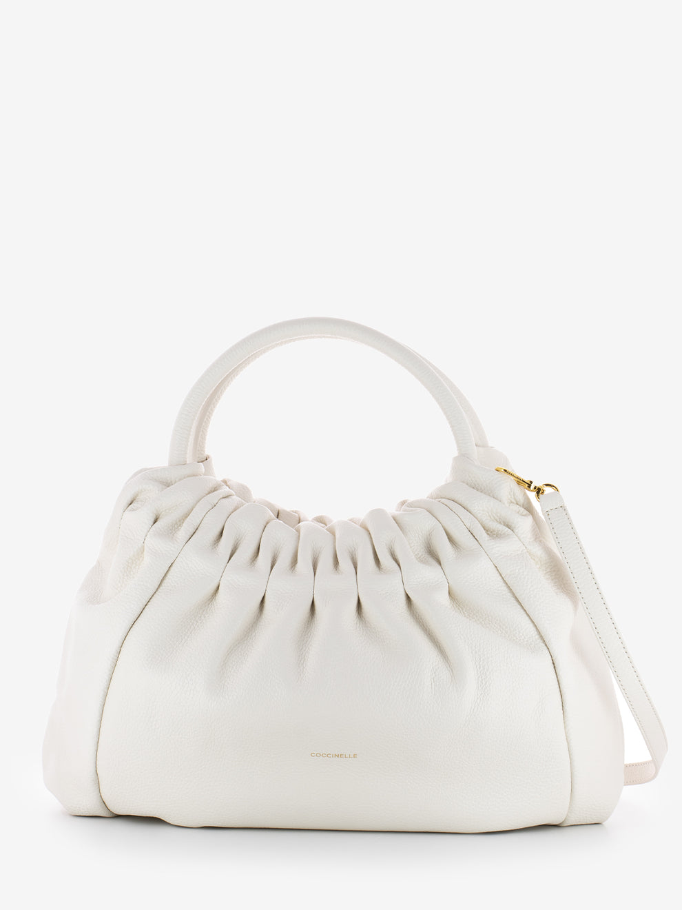 Handbag grained leather coconut milk