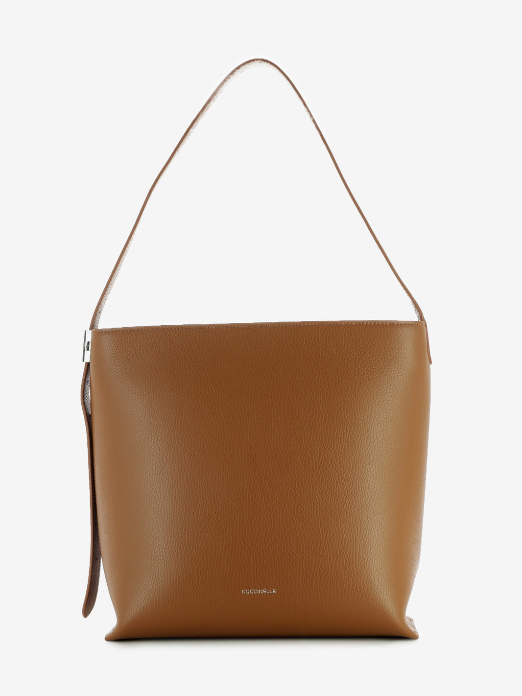 Handbag grained leather cognac