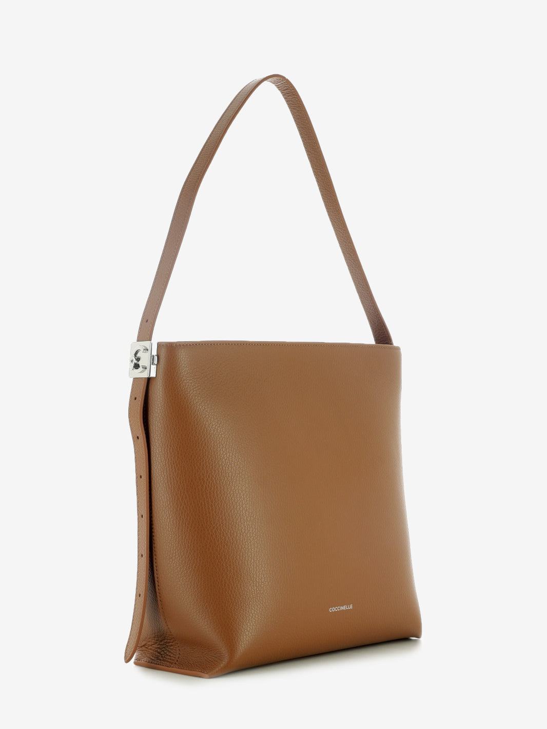 Handbag grained leather cognac
