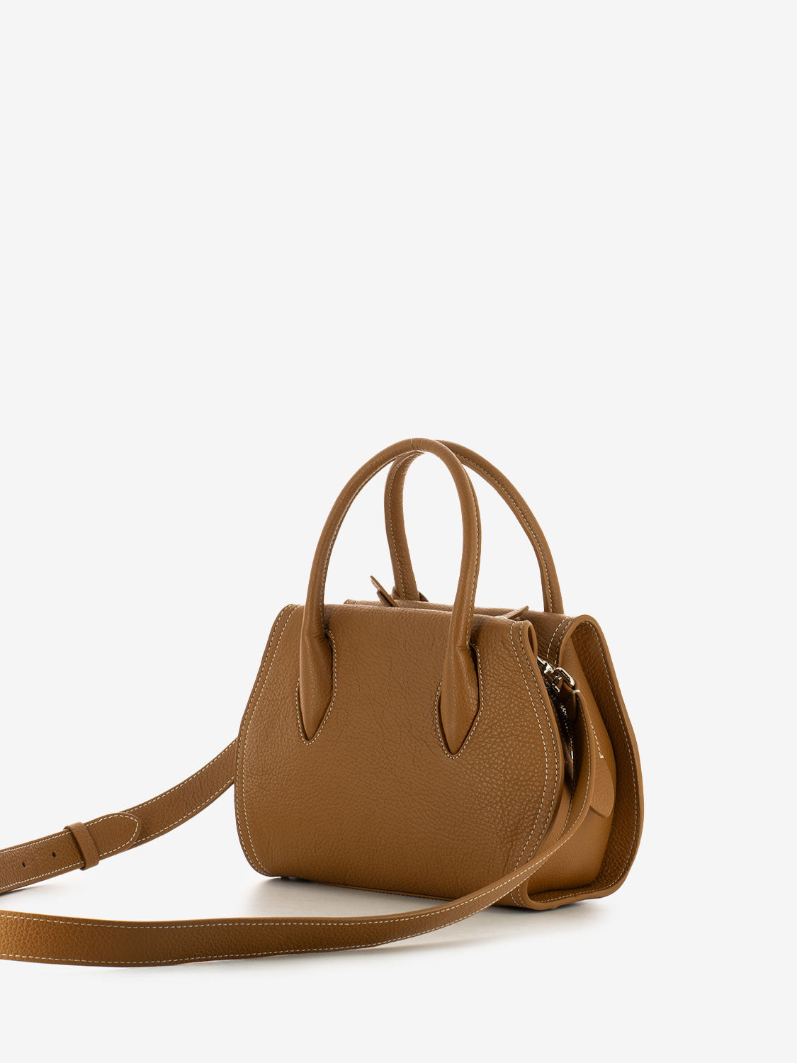 Handbag grained leather cuir