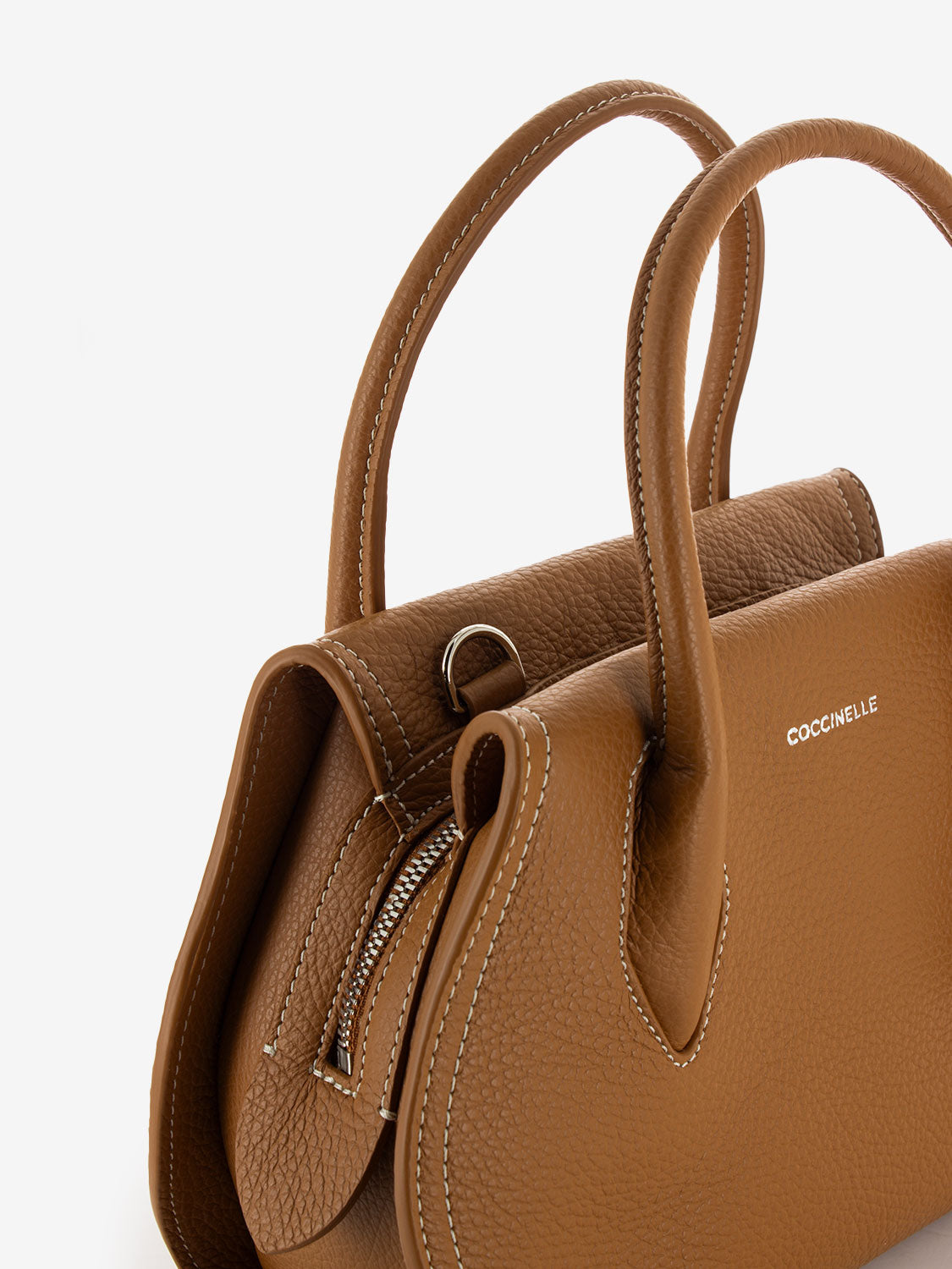 Handbag grained leather cuir