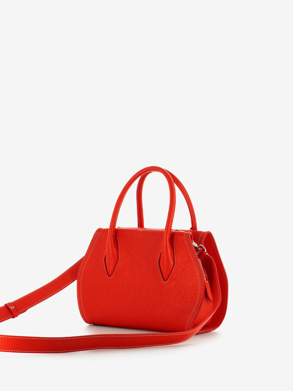 Handbag grained leather gazpacho