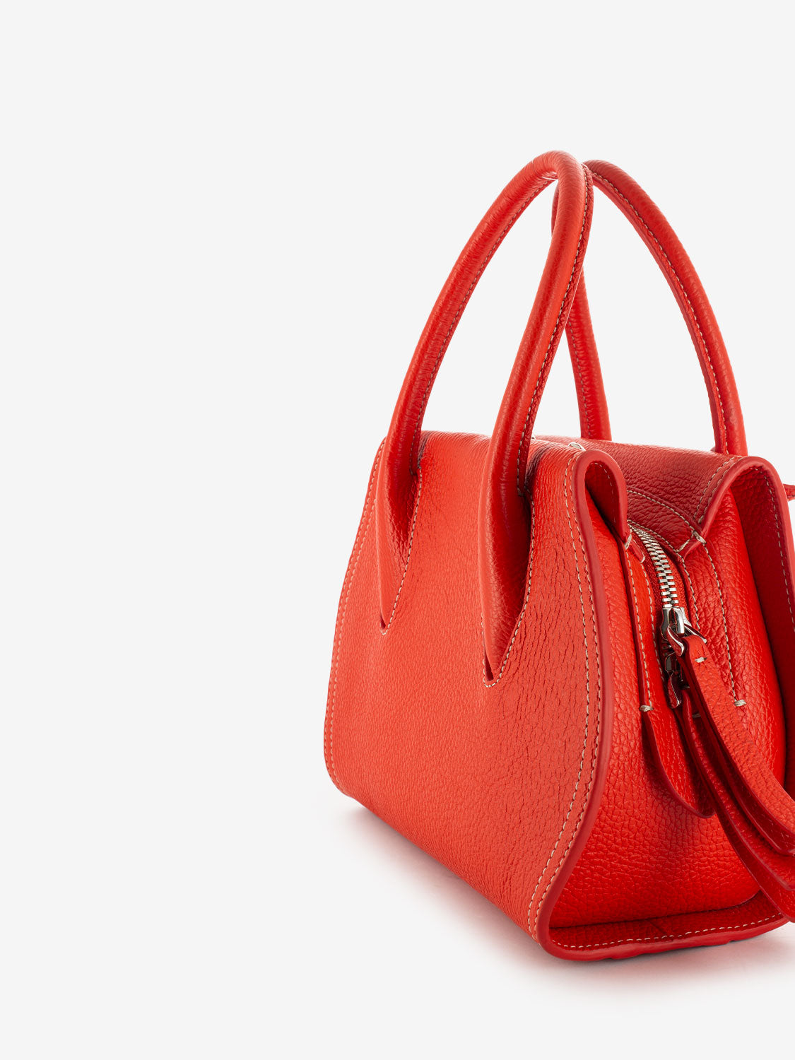 Handbag grained leather gazpacho