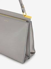 COCCINELLE - Handbag grained leather / light grey