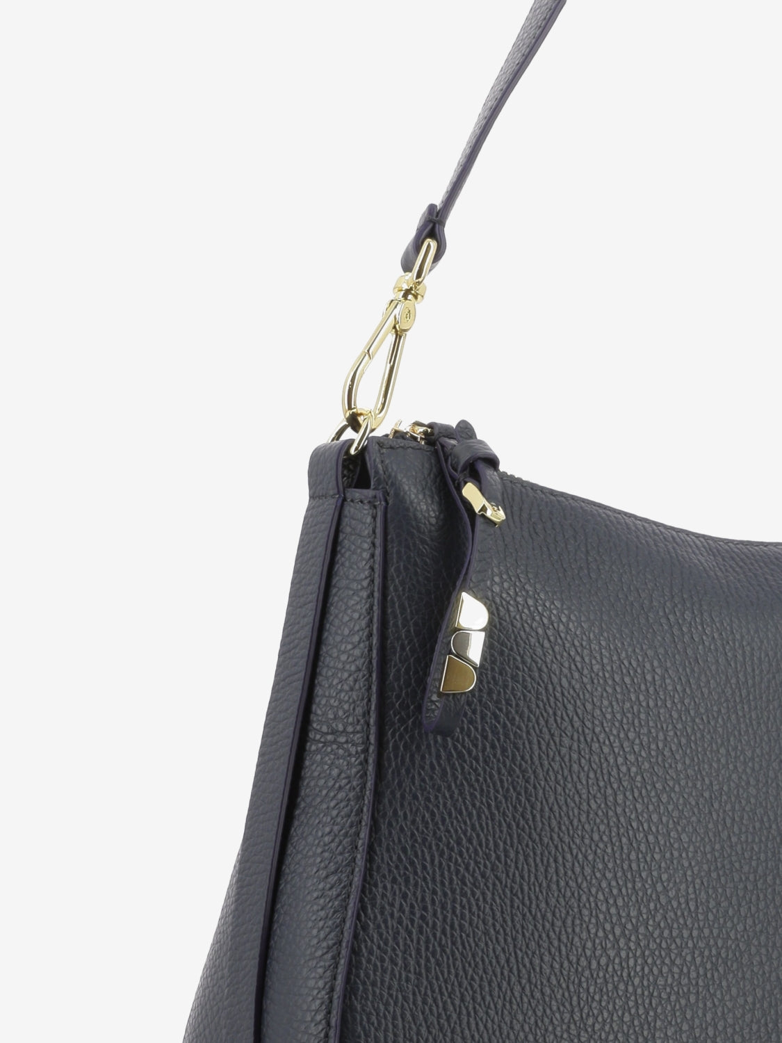 Handbag grained leather midnight blue