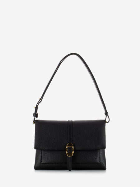 Borsa a spalla grained leather nero