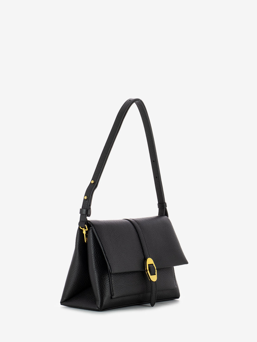 Borsa a spalla grained leather nero