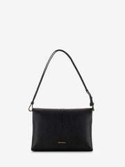 COCCINELLE - Borsa a spalla grained leather nero