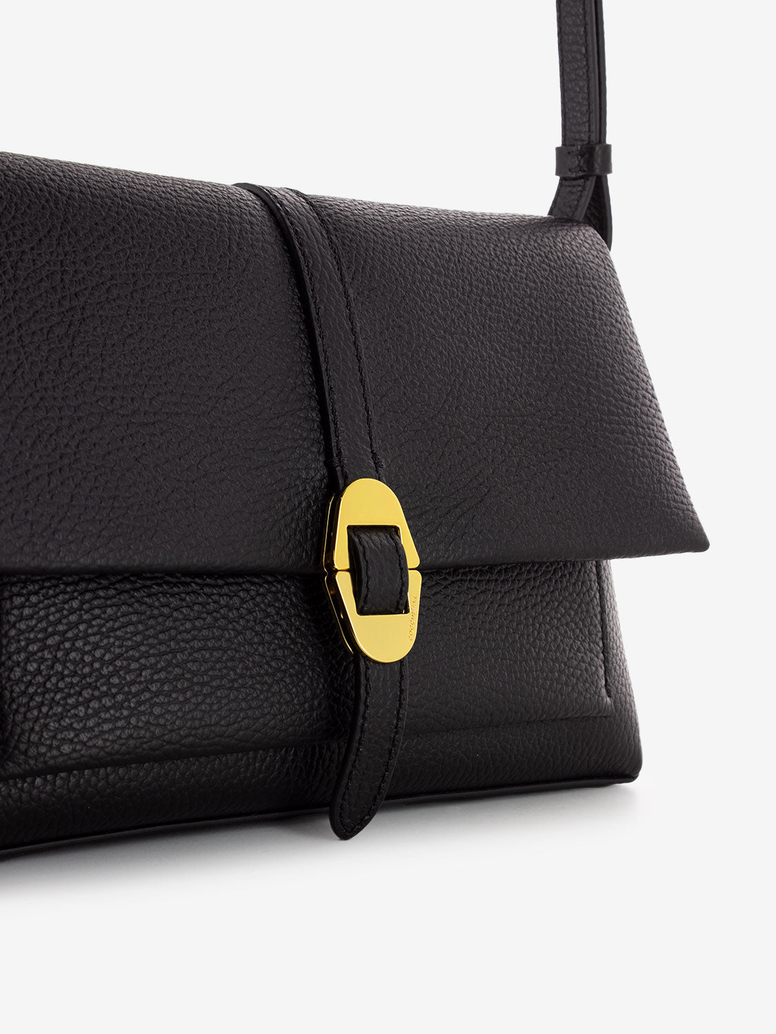 Borsa a spalla grained leather nero