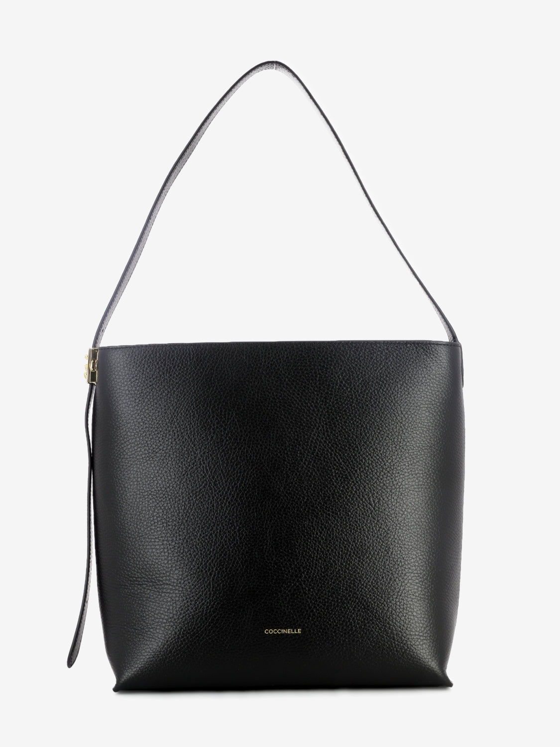 Handbag grained leather noir