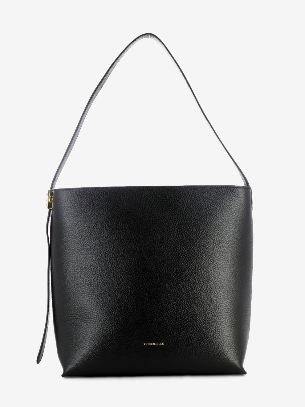 Handbag grained leather noir
