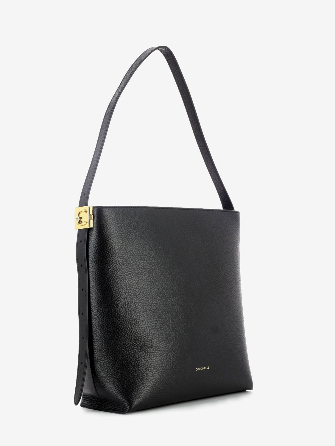 Handbag grained leather noir