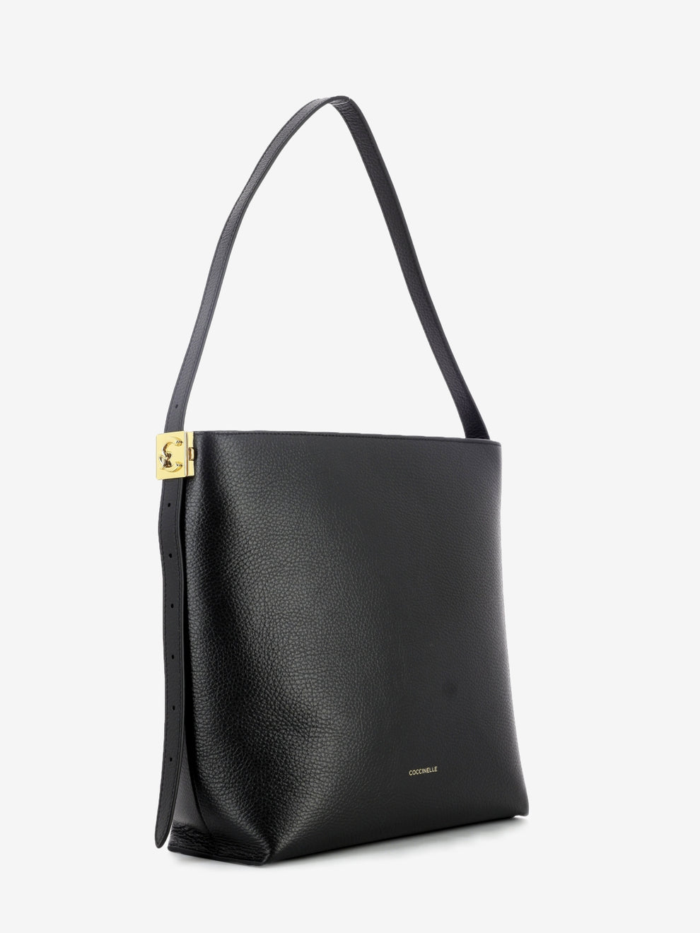 Handbag grained leather noir