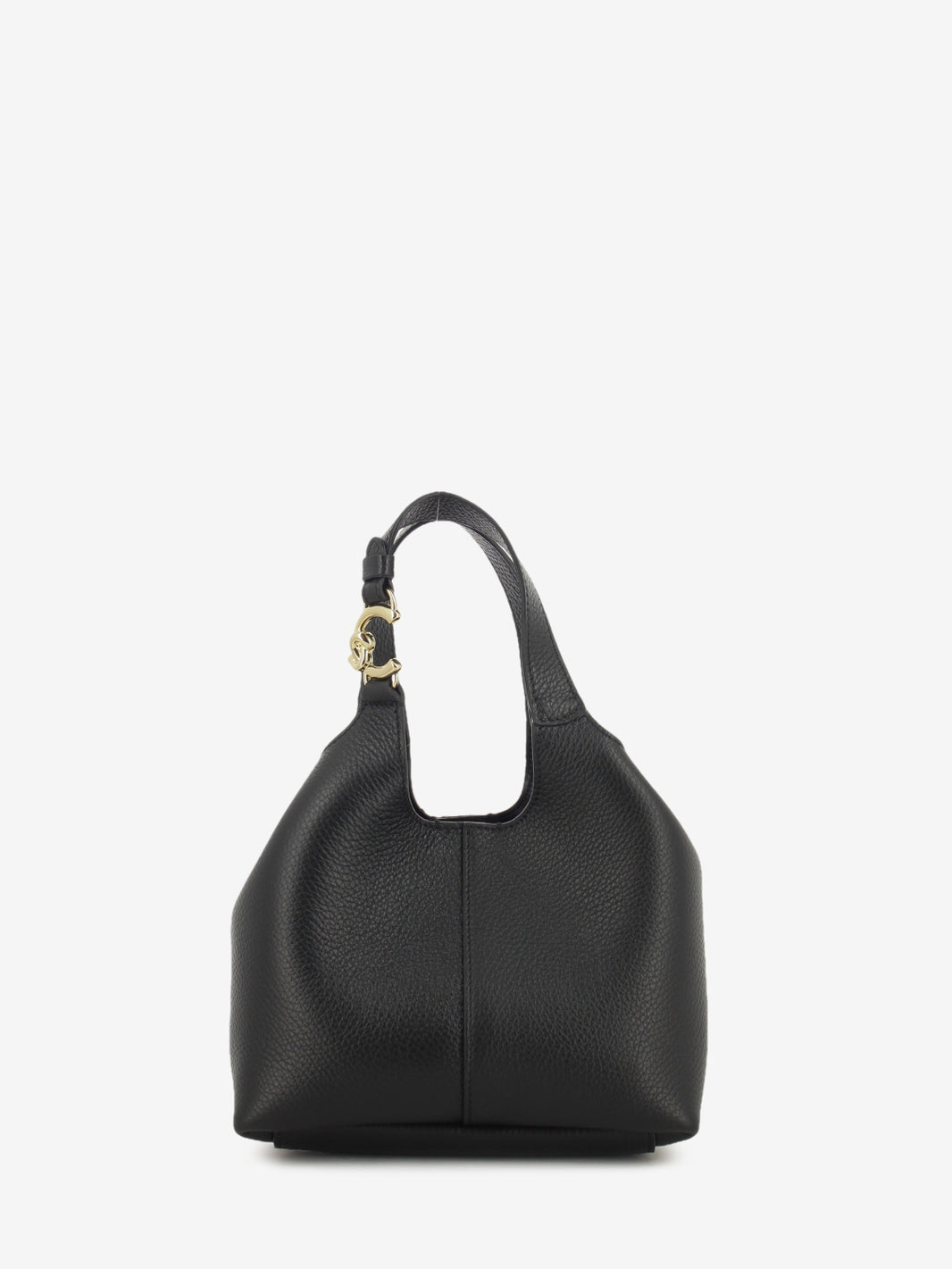 Handbag grained leather noir