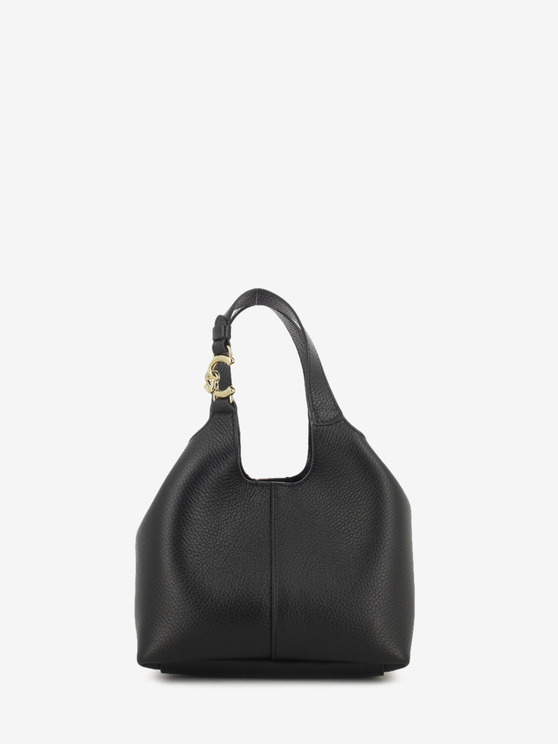 Handbag grained leather noir
