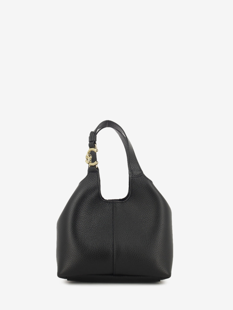 Handbag grained leather noir