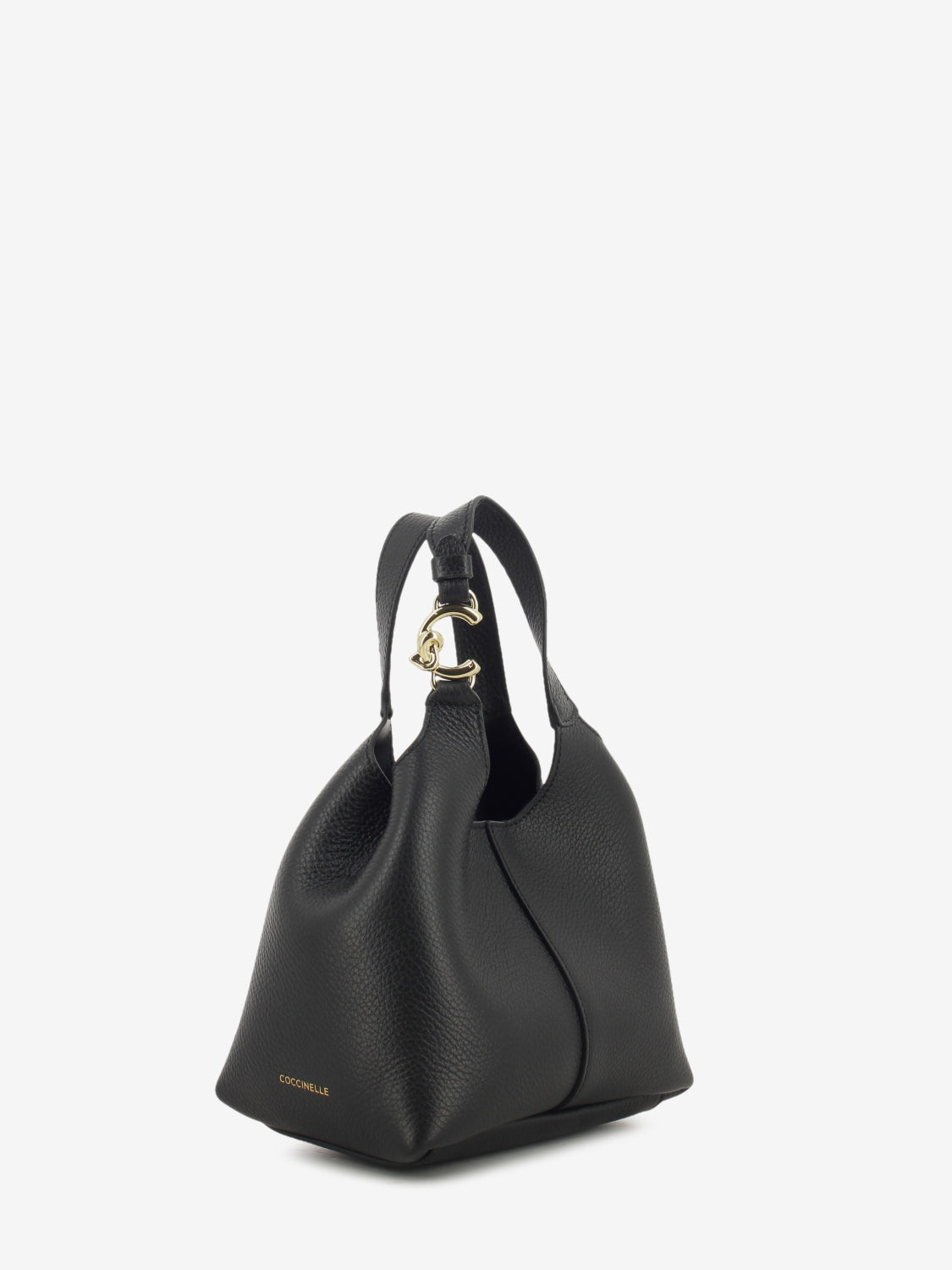 Handbag grained leather noir