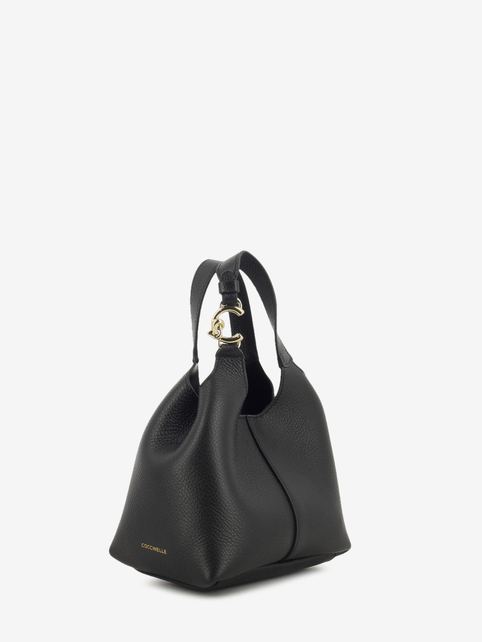 Handbag grained leather noir