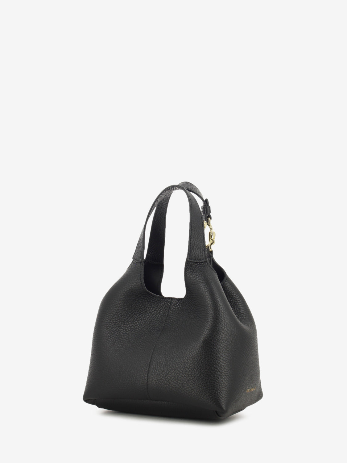 Handbag grained leather noir