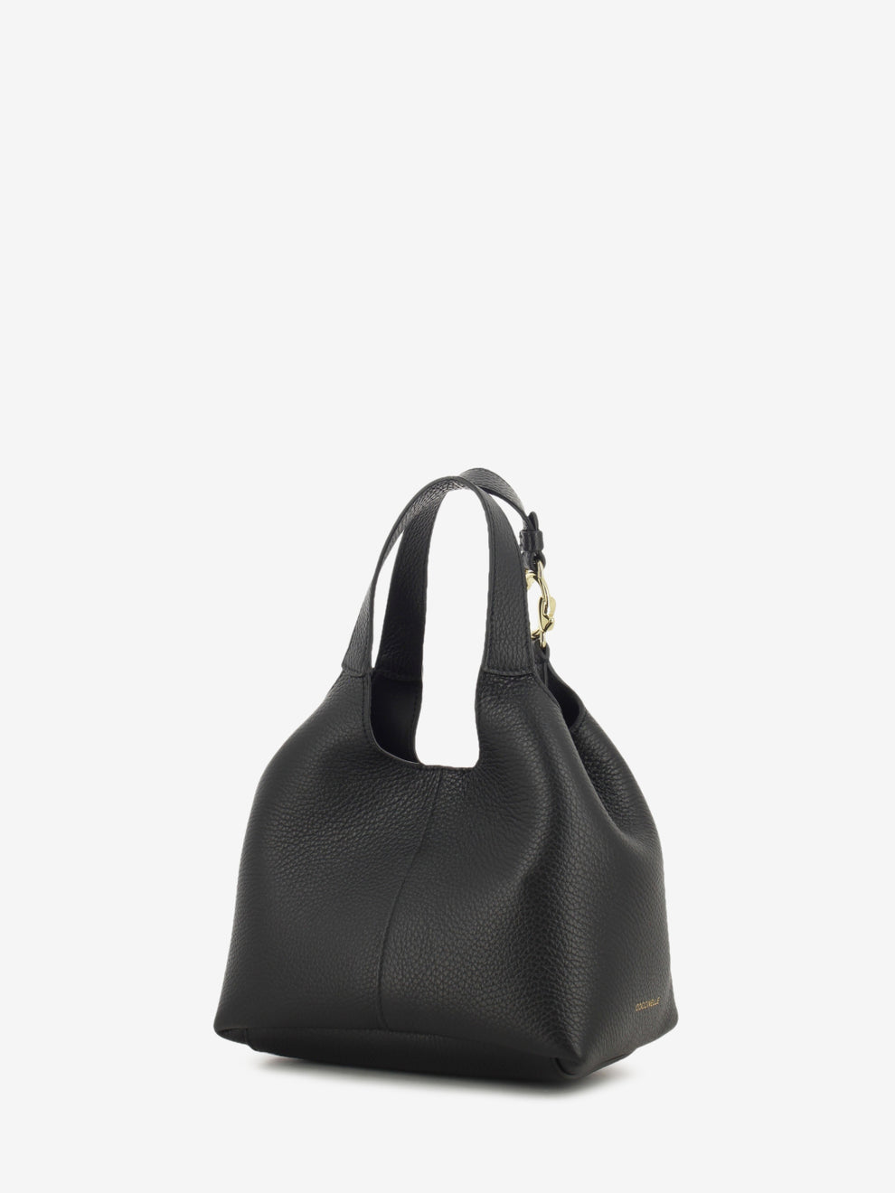 Handbag grained leather noir