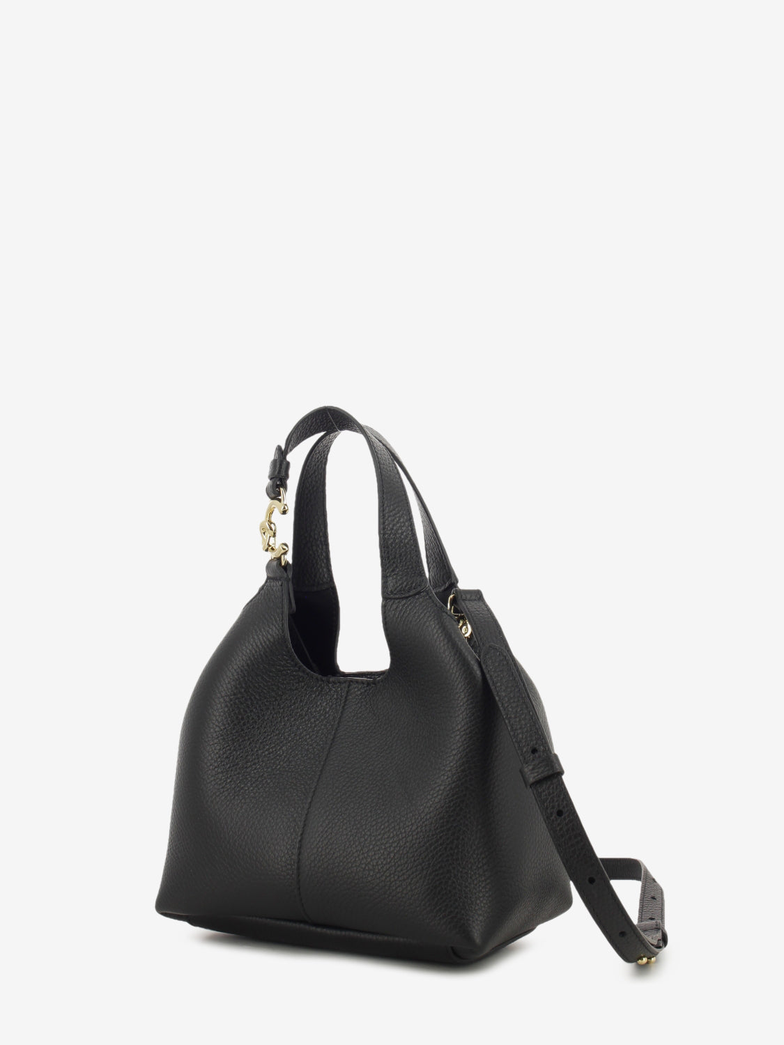 Handbag grained leather noir