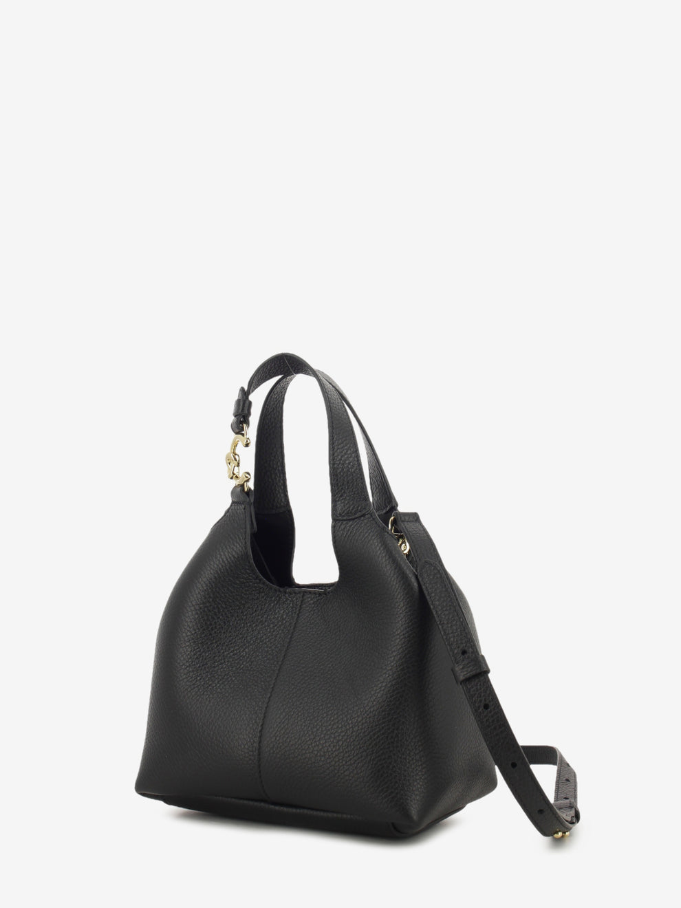 Handbag grained leather noir