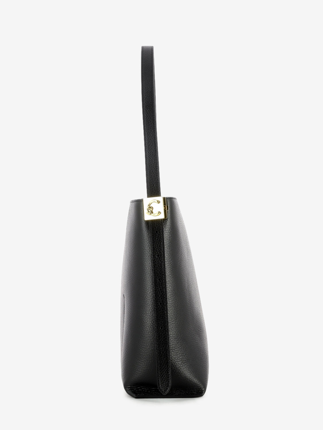 Handbag grained leather noir