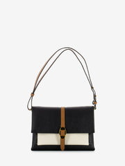 COCCINELLE - Handbag in pelle martellata nera / bianca / beige