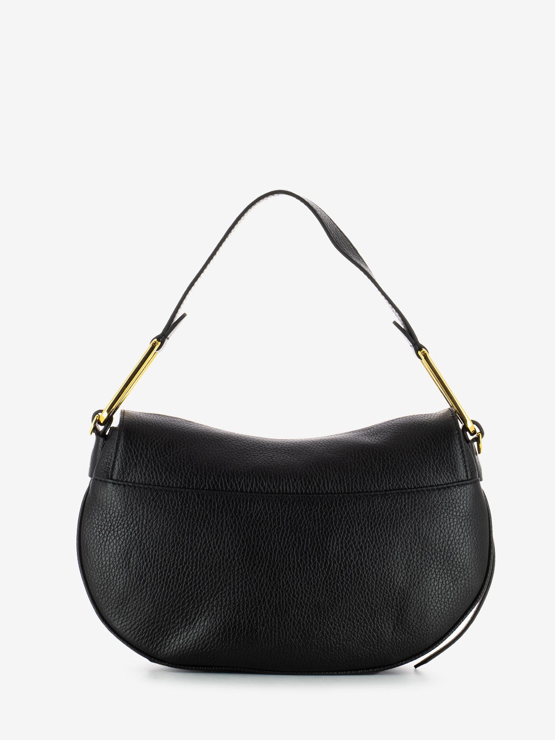 Handbag in pelle martellata nera