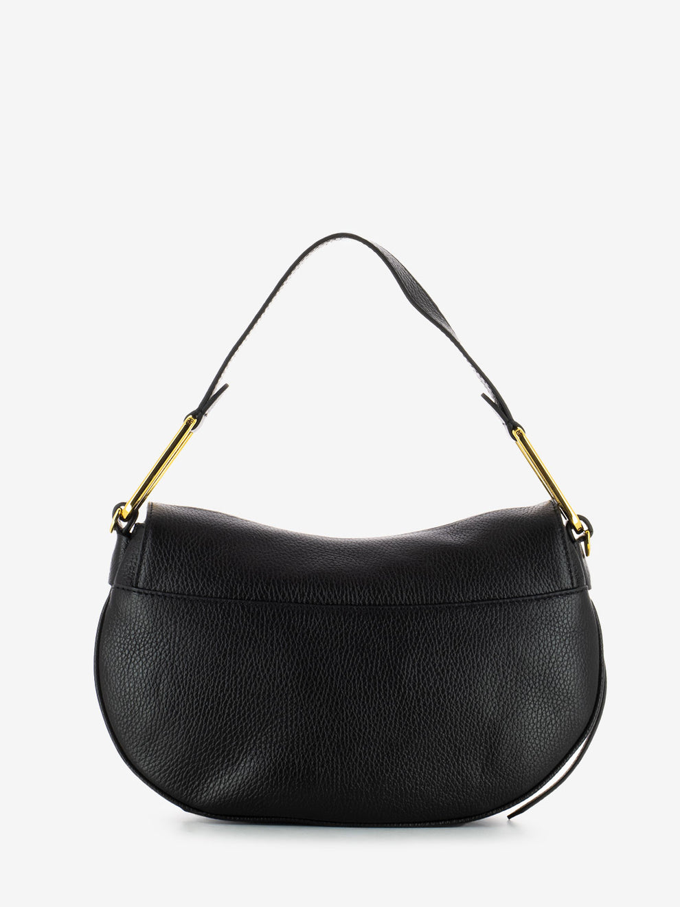 Handbag in pelle martellata nera