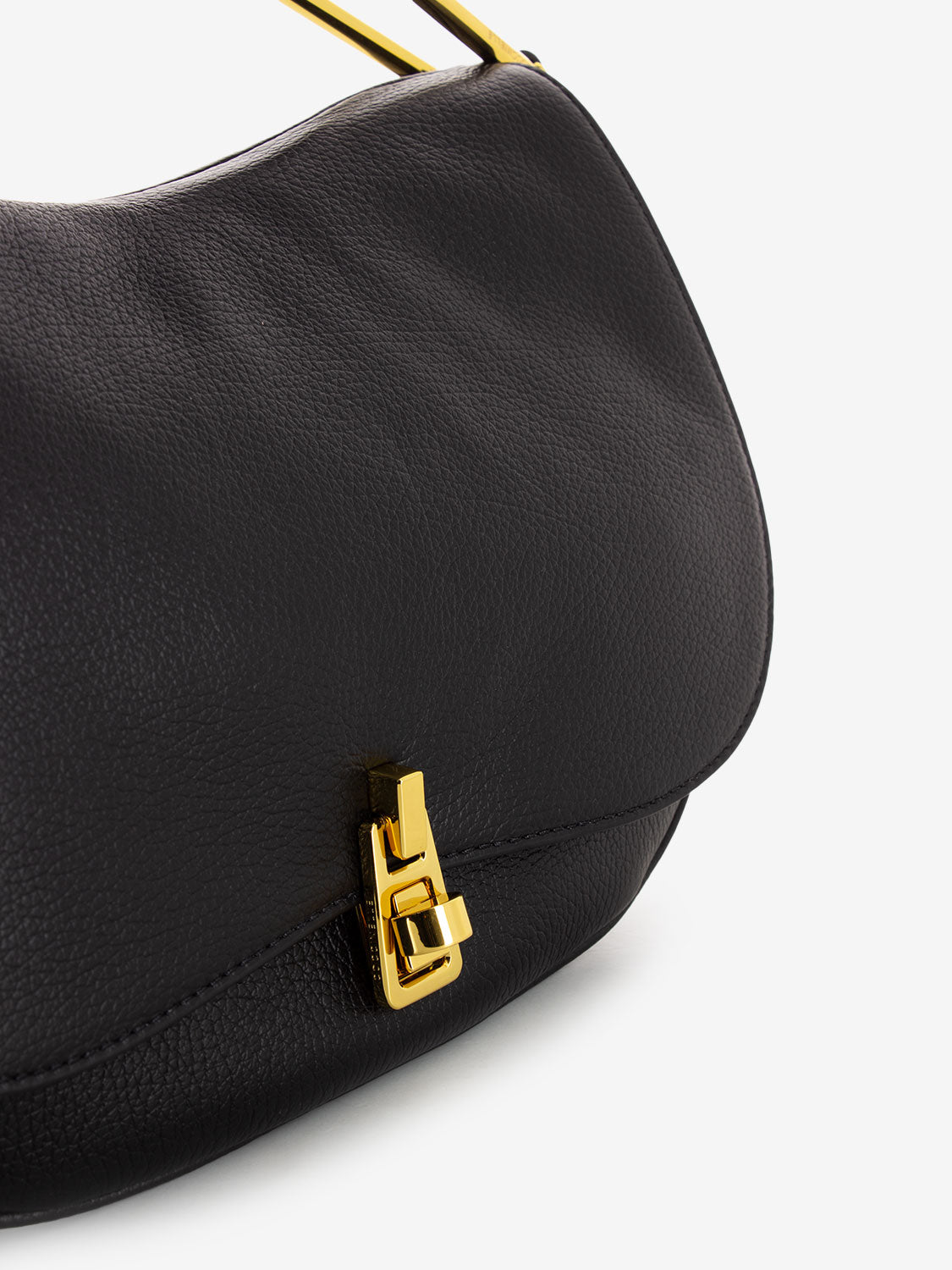 Handbag in pelle martellata nera