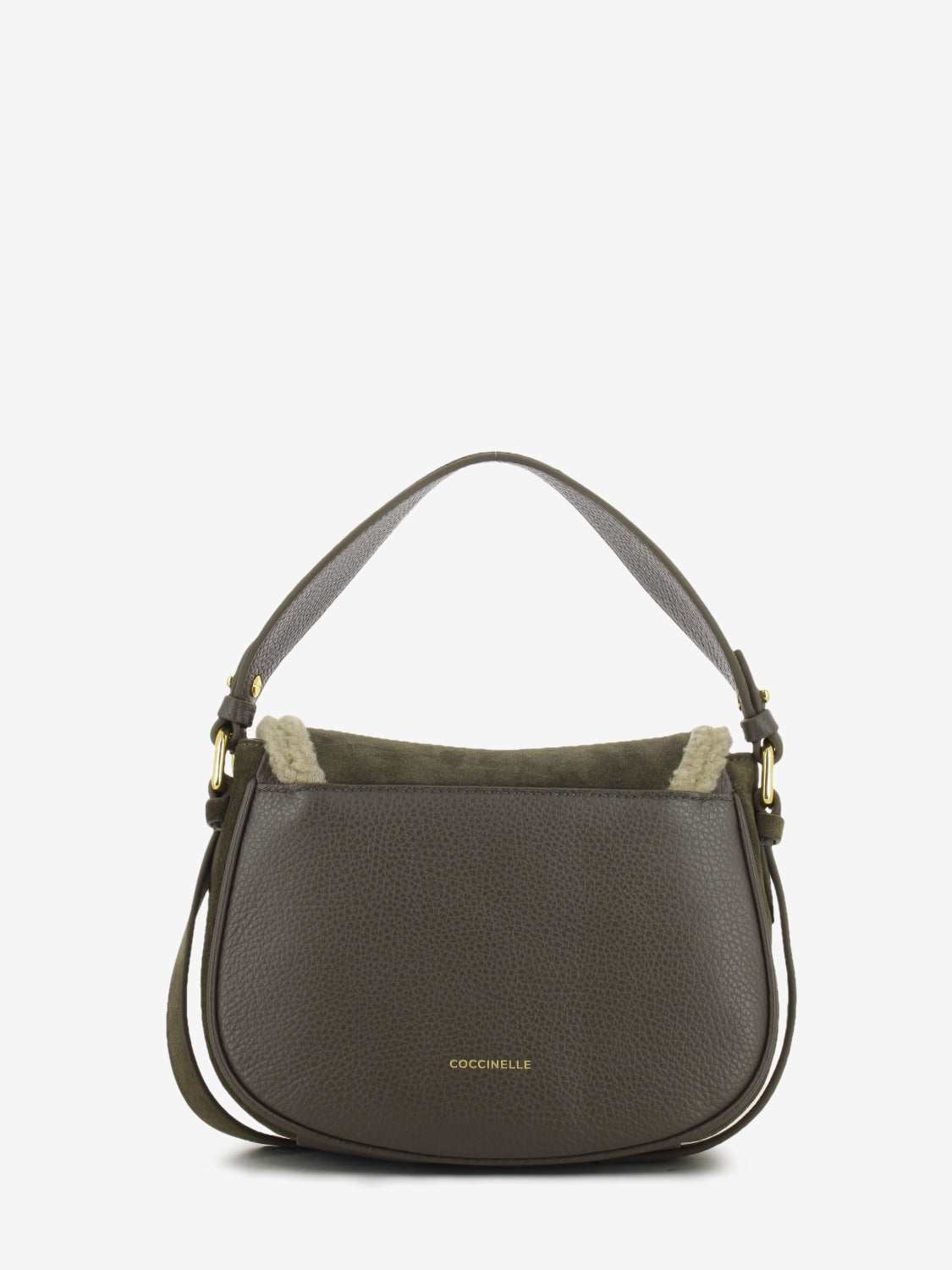 Handbag in suede fango