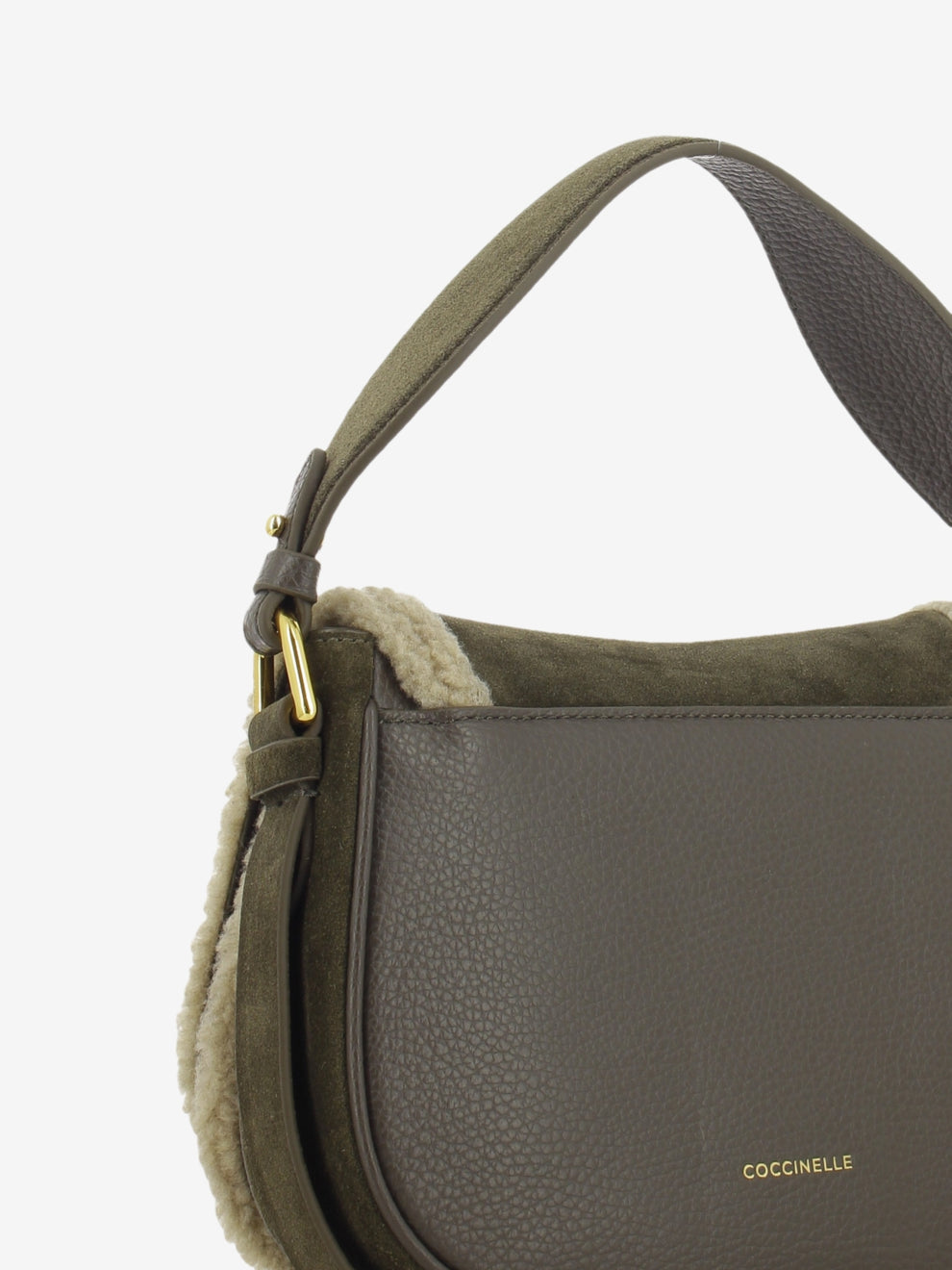 Handbag in suede fango