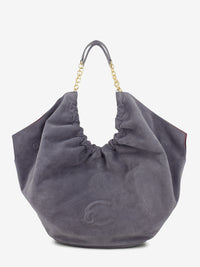 Handbag in suede leather smooth / stove