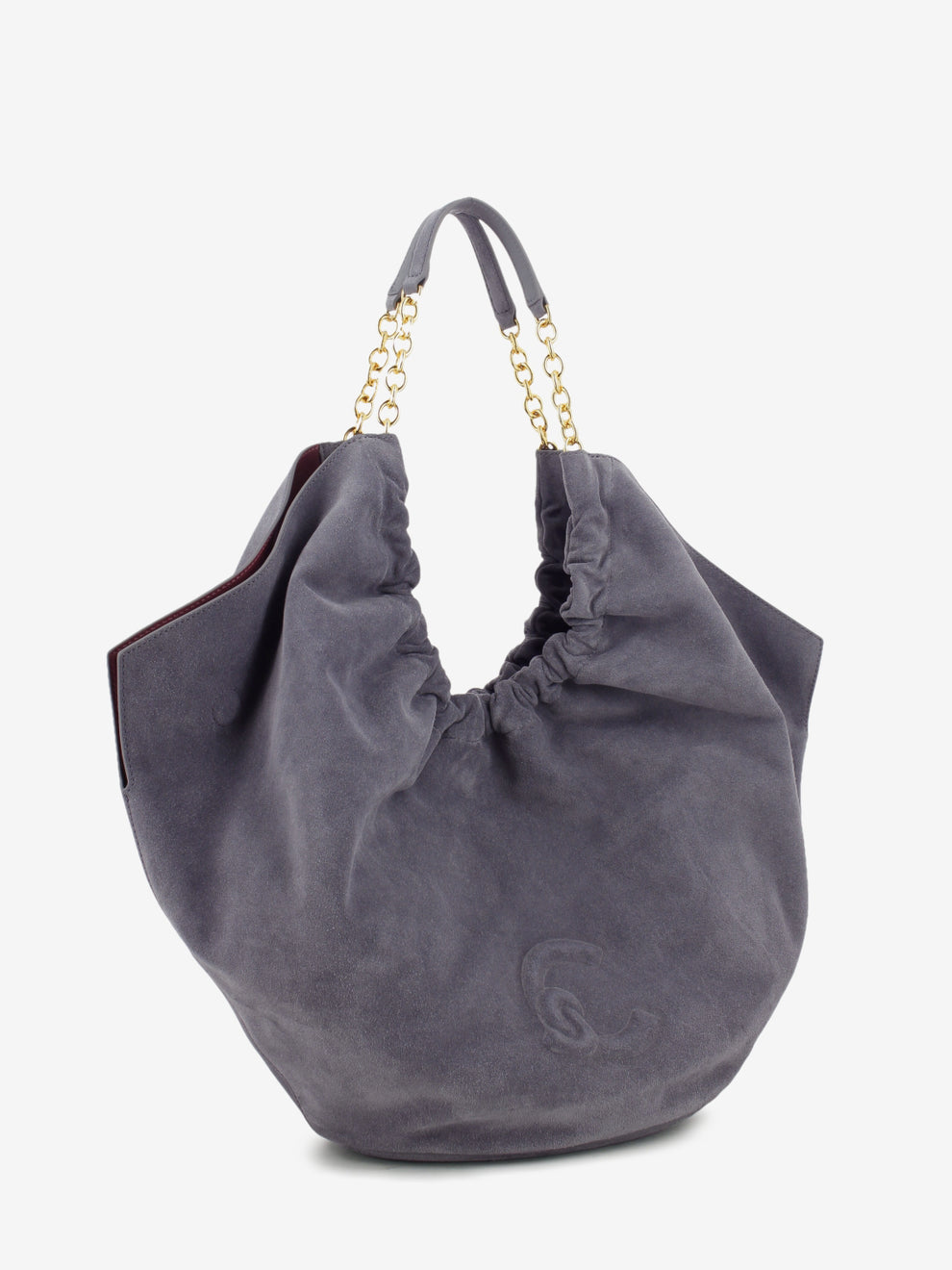 Handbag in suede leather smooth / stove