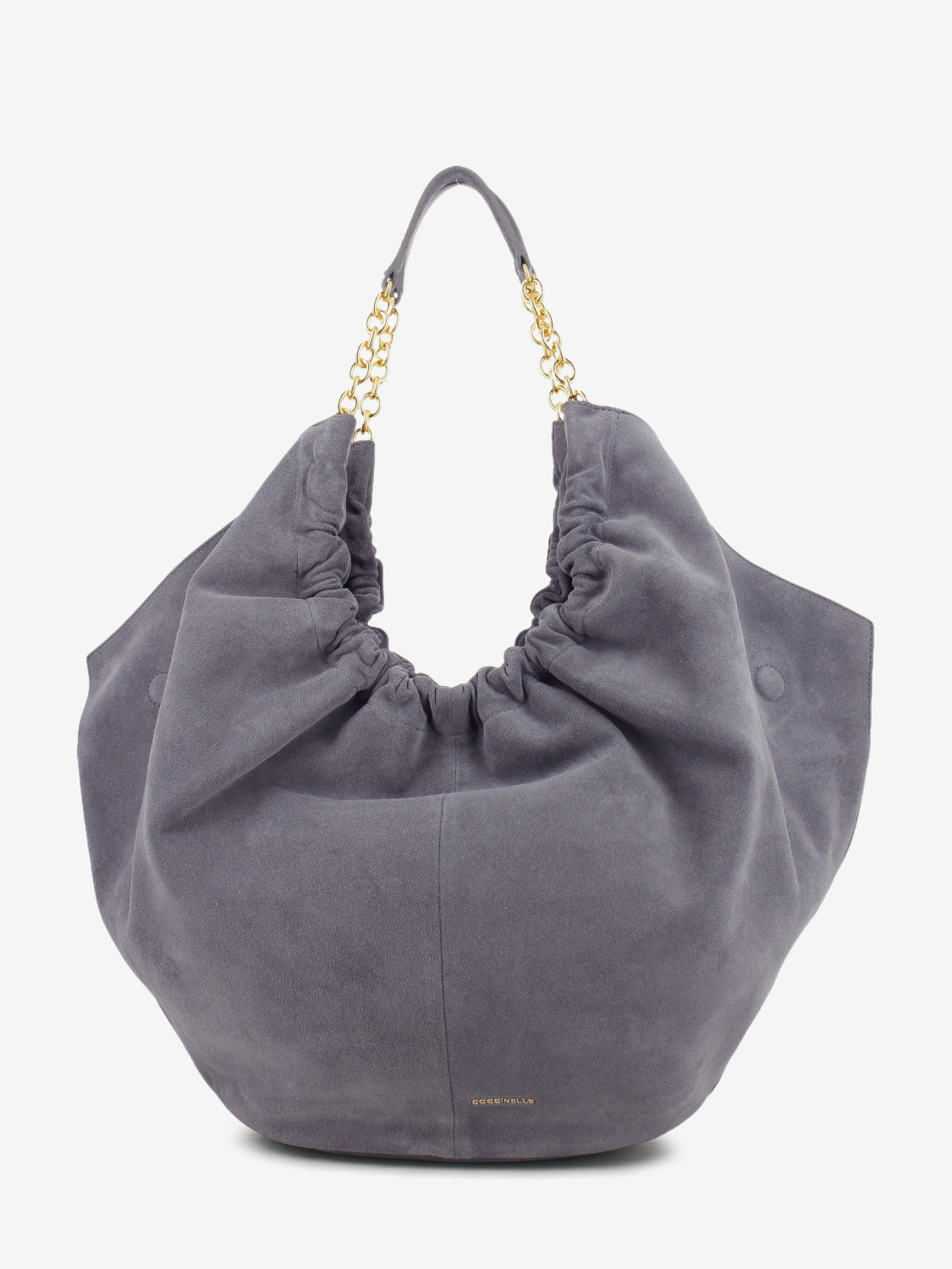 Handbag in suede leather smooth / stove