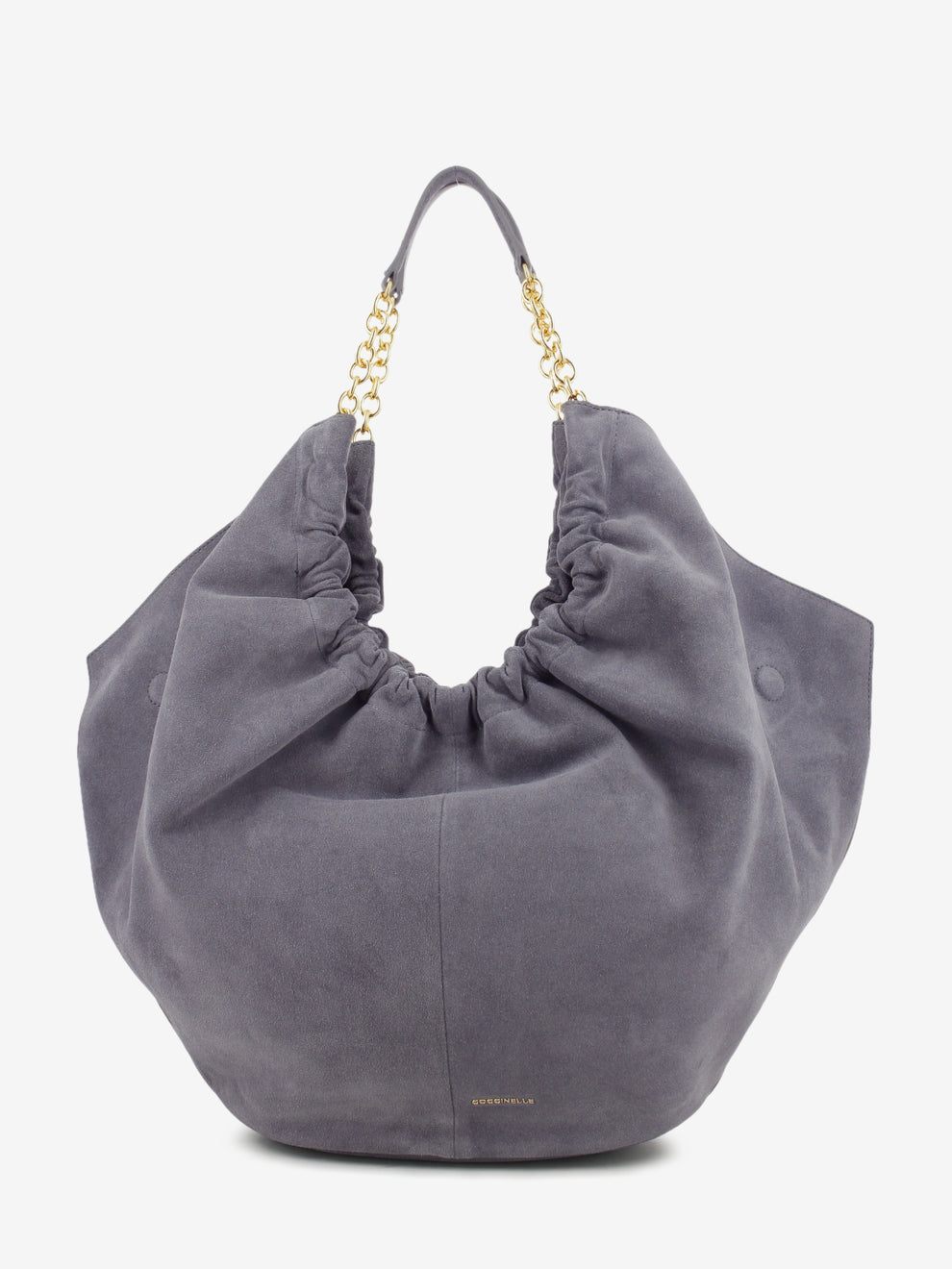 Handbag in suede leather smooth / stove