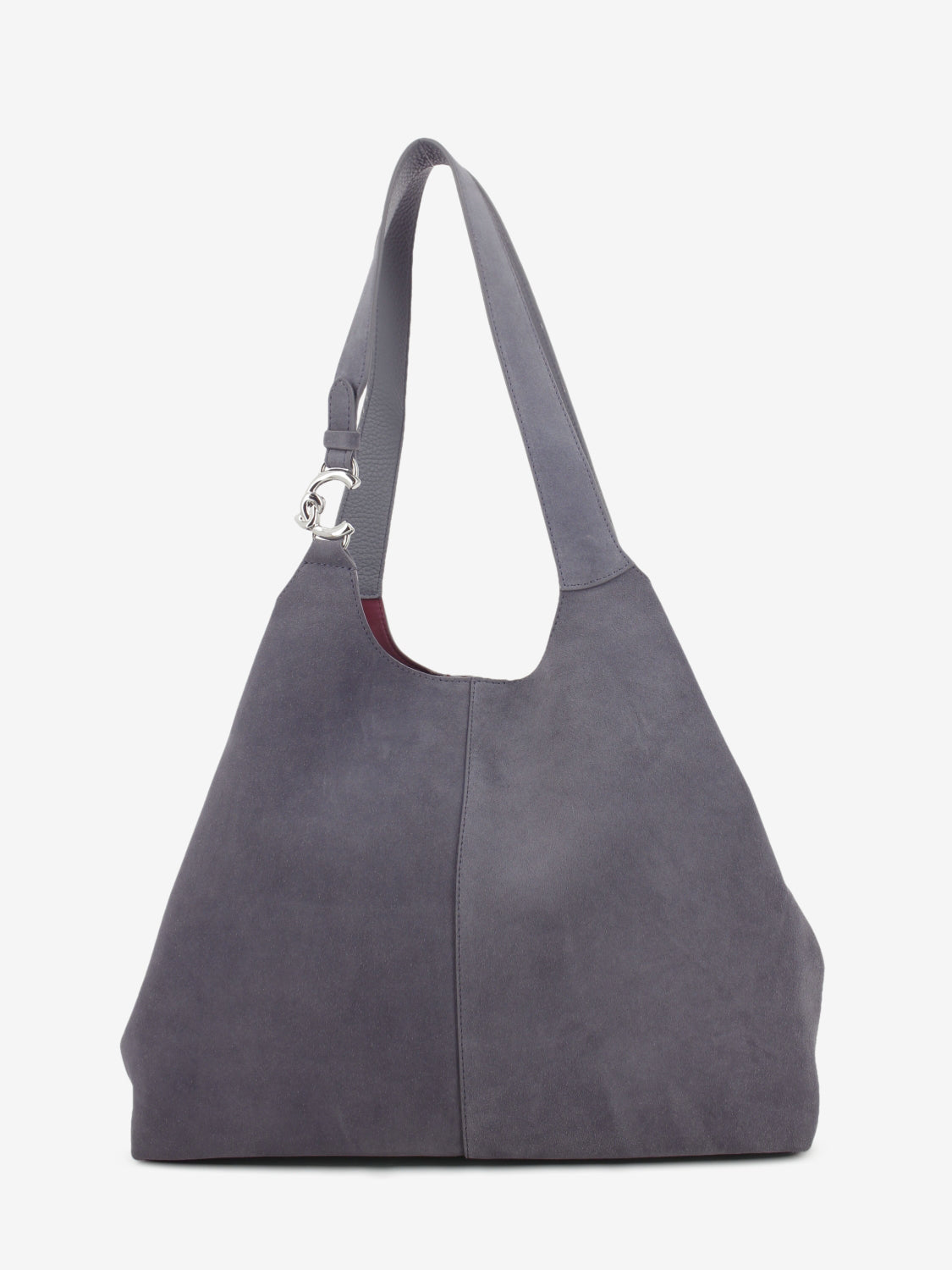 Handbag in suede leather stone