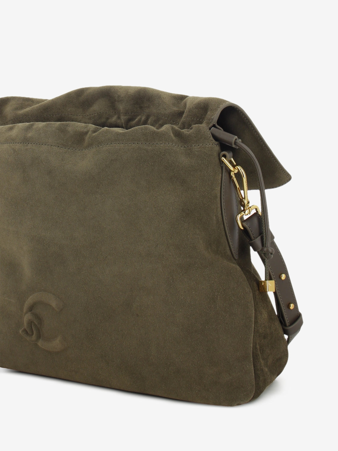 Handbag in suede Lidia medium fango