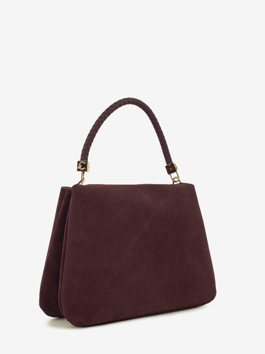Handbag in suede Tiggy medium berry